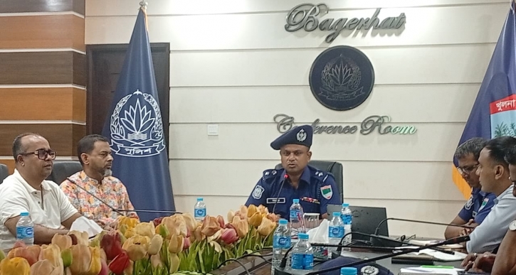 বাগেরহাট প্রেসক্লাবের সদস্যদের সাথে সদ্য যোগদানকৃত পুলিশ সুপারের মতবিনিময় সভা