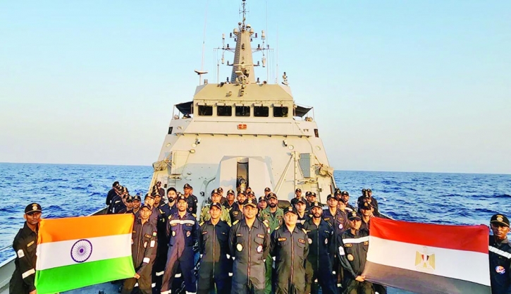 Indian Navy Ship Sumedha arrives Egypt for Exercise Bright Star-23