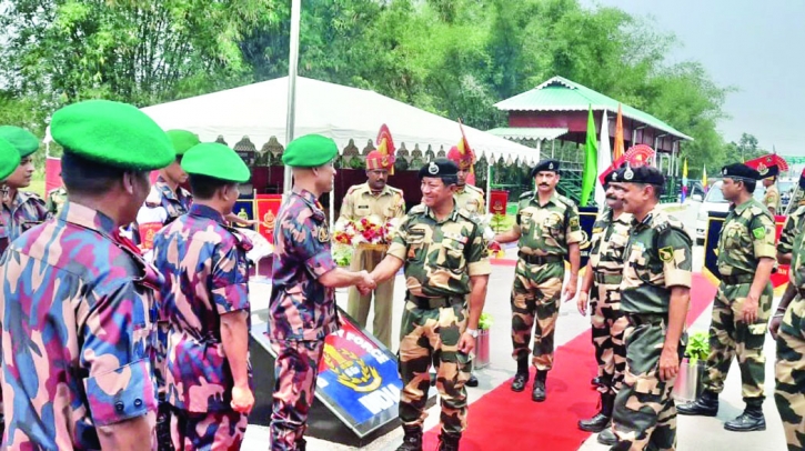 BSF DG visits Banglabandha Zero Point BSF DG visits Banglabandha Zero Point